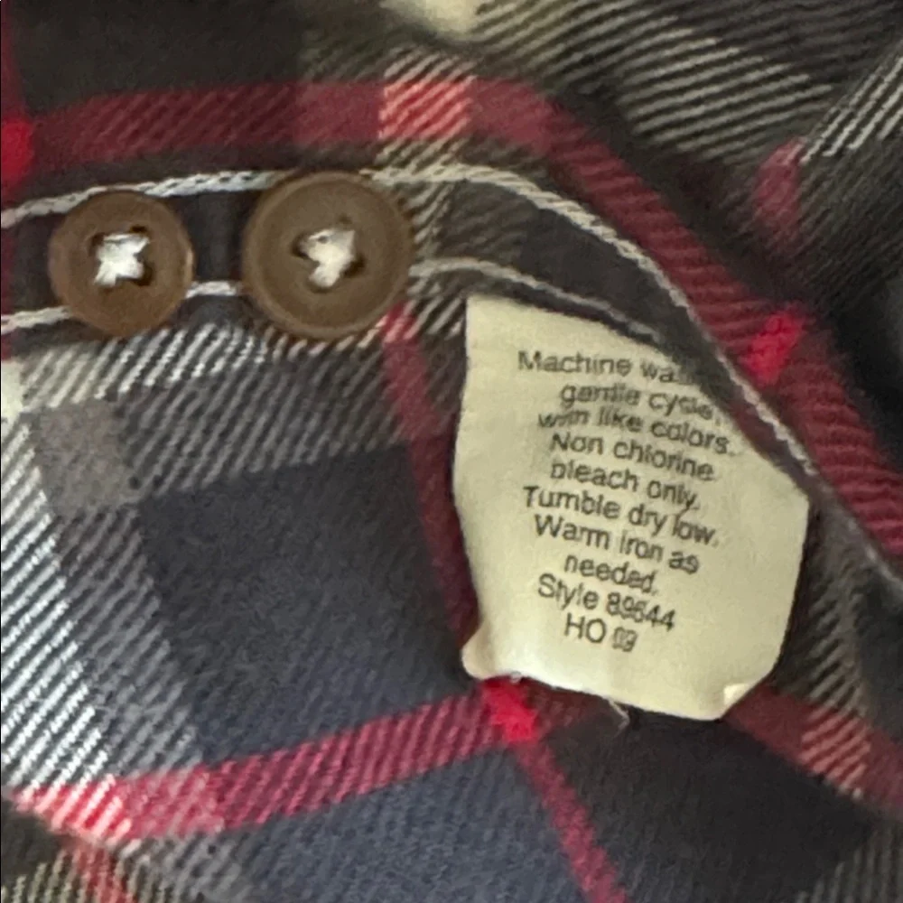 J.Crew Flannel Men’s XL Plaid Button Front Cotton Shirt‎ Gray Burgundy